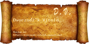 Dvorzsák Vitold névjegykártya
